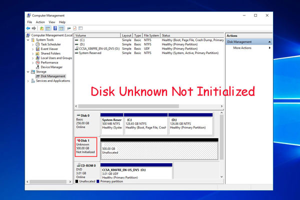 disk 1 unknown not initialized external hard drive